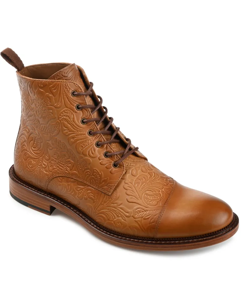 Taft Men's Paris Floral Embossed Leather Dress Boots