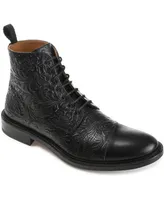 Taft Men's Paris Floral Embossed Leather Dress Boots