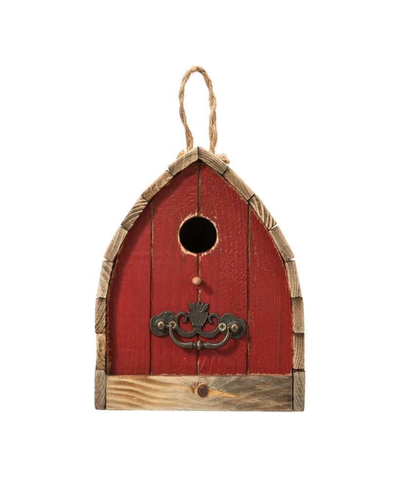 Glitzhome 8.5" H Washed Distressed Solid Wood Birdhouse