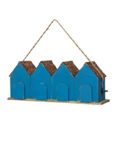 Glitzhome 17'' L Retro-Like Distressed Solid Wood Birdhouse with Perch