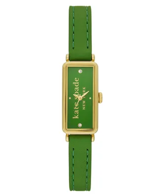 kate spade new york Women's Rosedale Three Hand Quartz Green Leather Watch 32mm