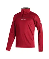 Men's adidas Red Louisville Cardinals Aeroready Knit Quarter-Snap Jacket