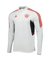 Men's adidas White Bayern Munich Team Training Aeroready Quarter-Zip Top