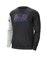 Men's Nike Black, Heather Gray New York Knicks Courtside Versus Force & Flight Pullover Sweatshirt