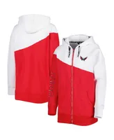 Women's Dkny Sport Red, White Washington Capitals Gina Full-Zip Hoodie