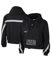 Women's Jordan Black Brooklyn Nets Courtside Statement Edition Pullover Hoodie