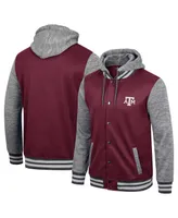 Men's Colosseum Maroon Texas A&M Aggies Robinson Hoodie Full-Snap Jacket