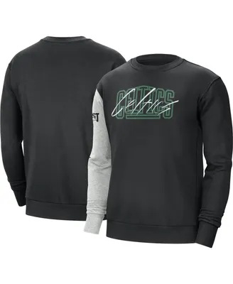 Men's Nike Black, Heather Gray Boston Celtics Courtside Versus Force & Flight Pullover Sweatshirt