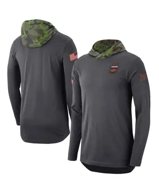 Men's Nike Anthracite Oklahoma State Cowboys Military-Inspired Long Sleeve Hoodie T-shirt