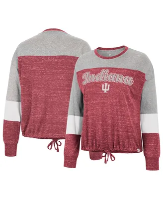 Women's Colosseum Crimson Indiana Hoosiers Joanna Tie Front Long Sleeve T-shirt