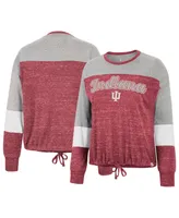 Women's Colosseum Crimson Indiana Hoosiers Joanna Tie Front Long Sleeve T-shirt