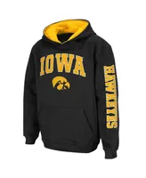 Youth Boys Colosseum Black Iowa Hawkeyes 2-Hit Team Pullover Hoodie