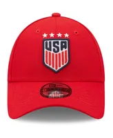 Men's New Era Red Uswnt 9FORTY Adjustable Hat