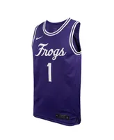 Men's Nike #1 Purple Tcu Horned Frogs Team Replica Basketball Jersey