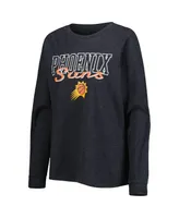 Women's Concepts Sport Heather Black, Purple Phoenix Suns Team Raglan Long Sleeve T-shirt and Shorts Sleep Set