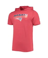 Men's New Era Heathered Red England Patriots Team Brushed Hoodie T-shirt