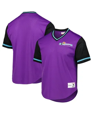 Men's Mitchell & Ness Purple Seattle Sounders Fc Mesh V-Neck T-shirt