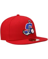 Men's New Era Red Stockton Ports Authentic Collection Team Home 59FIFTY Fitted Hat