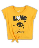 Preschool Girls Gold, Black Iowa Hawkeyes Forever Love T-shirt and Leggings Set