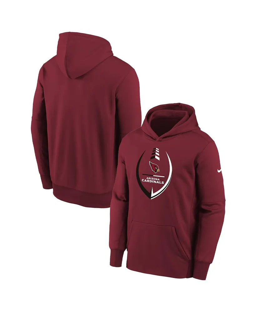 Youth Boys Nike Cardinal Arizona Cardinals Icon Performance Pullover Hoodie