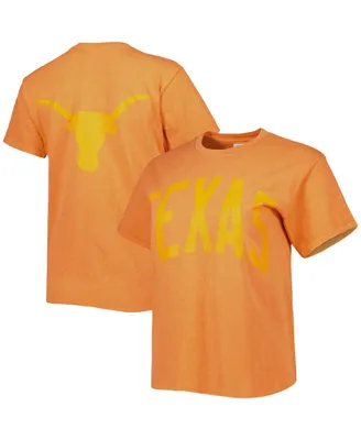 Women's '47 Brand Texas Orange Texas Longhorns Vintage-Inspired Tubular Hyper Bright 2-Hit Cropped T-shirt