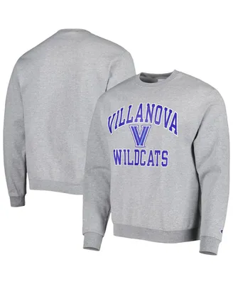 Men's Champion Heather Gray Villanova Wildcats High Motor Pullover Sweatshirt