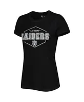 Women's Concepts Sport Black, Gray Las Vegas Raiders Plus Badge T-shirt and Pants Sleep Set