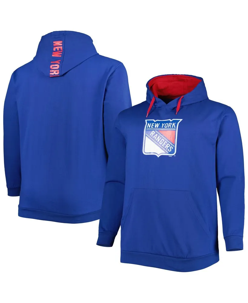 Men's Blue New York Rangers Big and Tall Fleece Pullover Hoodie