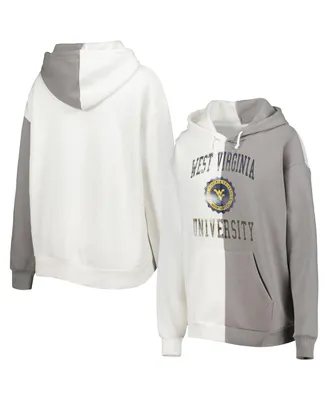 Women's Gameday Couture Gray, White West Virginia Mountaineers Split Pullover Hoodie