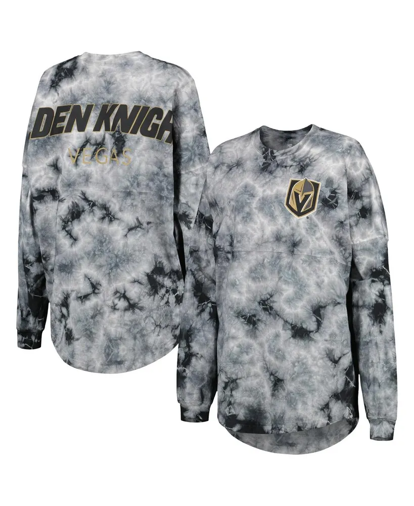 Women's Fanatics Black Vegas Golden Knights Crystal-Dye Long Sleeve T-shirt