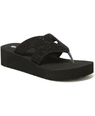 BZees Rio Washable Thong Wedge Sandals