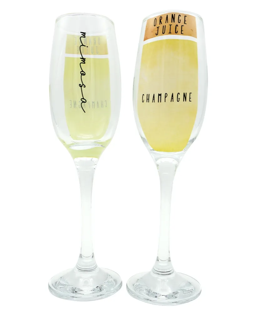 Jeanne Fitz Slant Collection Champagne Glasses, Set of 2, Gold