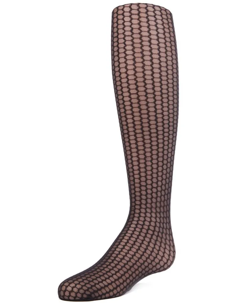 Memoi Honeycomb Sheer Girls Tights