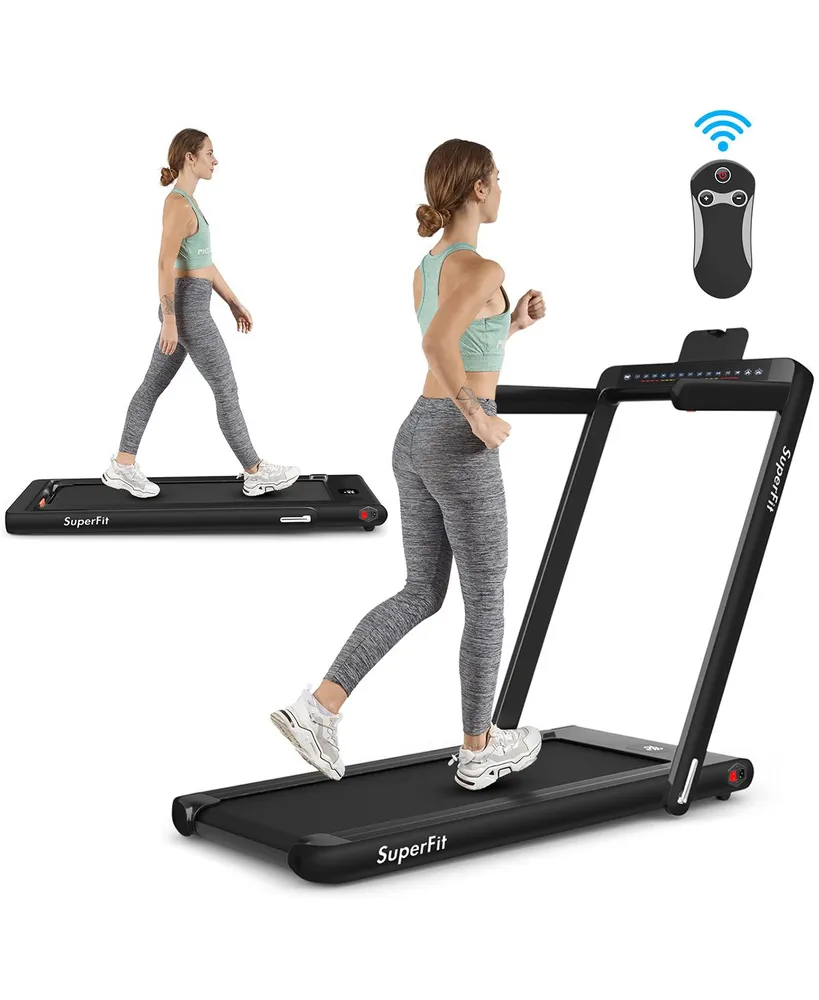 Costway 2.25HP 2 1 Dual Display Treadmill Jogging Machine