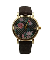 Olivia Pratt Solid Colors with Flowers Details Women Watch