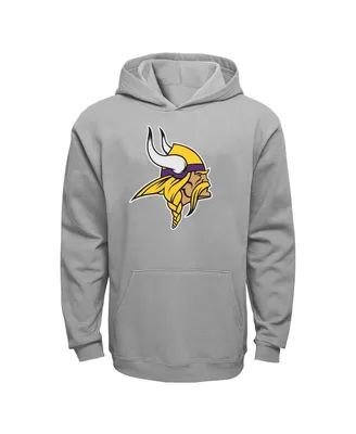 Youth Gray Minnesota Vikings Current Logo Pullover Hoodie