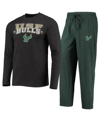 Men's Concepts Sport Green, Heathered Charcoal South Florida Bulls Meter Long Sleeve T-shirt and Pants Sleep Set