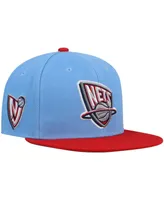 Men's Mitchell & Ness Light Blue, Red New Jersey Nets Hardwood Classics Snapback Hat