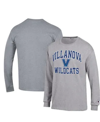Men's Champion Heather Gray Villanova Wildcats High Motor Long Sleeve T-shirt