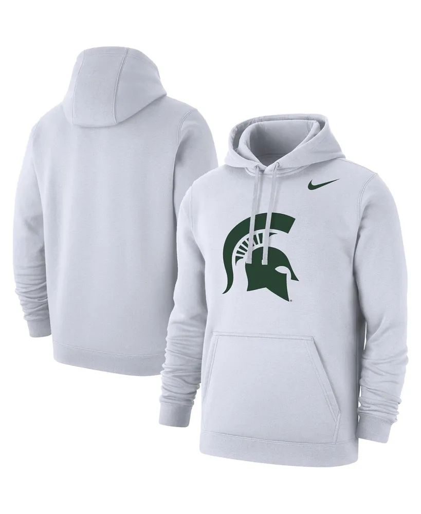 Men's Nike White Michigan State Spartans Logo Club Pullover Hoodie