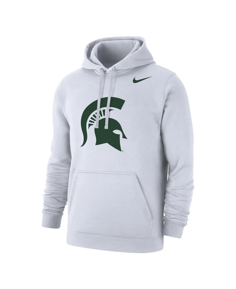 Men's Nike White Michigan State Spartans Logo Club Pullover Hoodie