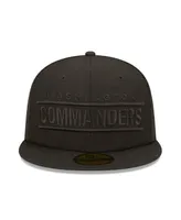 Men's New Era Washington Commanders Black on Alternate Logo 59FIFTY Fitted Hat