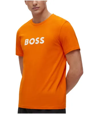 Boss by Hugo Men's Contrast Logo Cotton Relaxed-Fit T-shirt