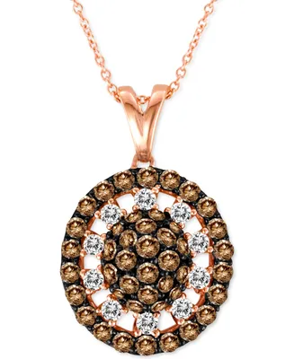 Le Vian Chocolate Diamonds (1-3/8 ct. t.w.) & Vanilla Diamonds (1/3 ct. t.w.) Oval 18" Pendant Necklace in 14k Rose Gold