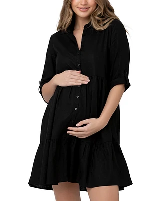 Ripe Maternity Adel Button Through Shirt Dress