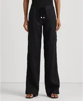 Lauren Ralph Petite 100% Linen Wide-Leg Pants