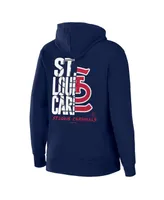 Women's Wear by Erin Andrews Navy St. Louis Cardinals Sponge Fleece Full-Zip Hoodie