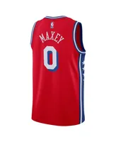 Men's Jordan Tyrese Maxey Red Philadelphia 76ers Statement Edition Swingman Jersey