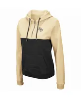 Women's Colosseum Gold, Black Ucf Knights Aidan Half-Zip Hoodie