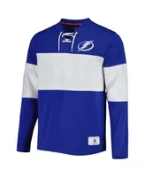 Men's Tommy Hilfiger Blue Tampa Bay Lightning Walter Lace-Up Long Sleeve Top